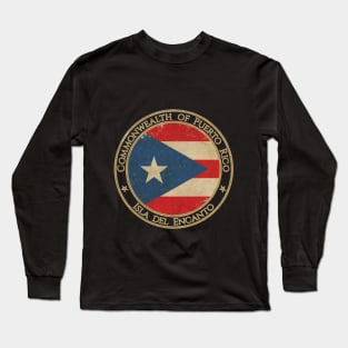 Vintage Commonwealth of Puerto Rico USA North America United States Flag Long Sleeve T-Shirt